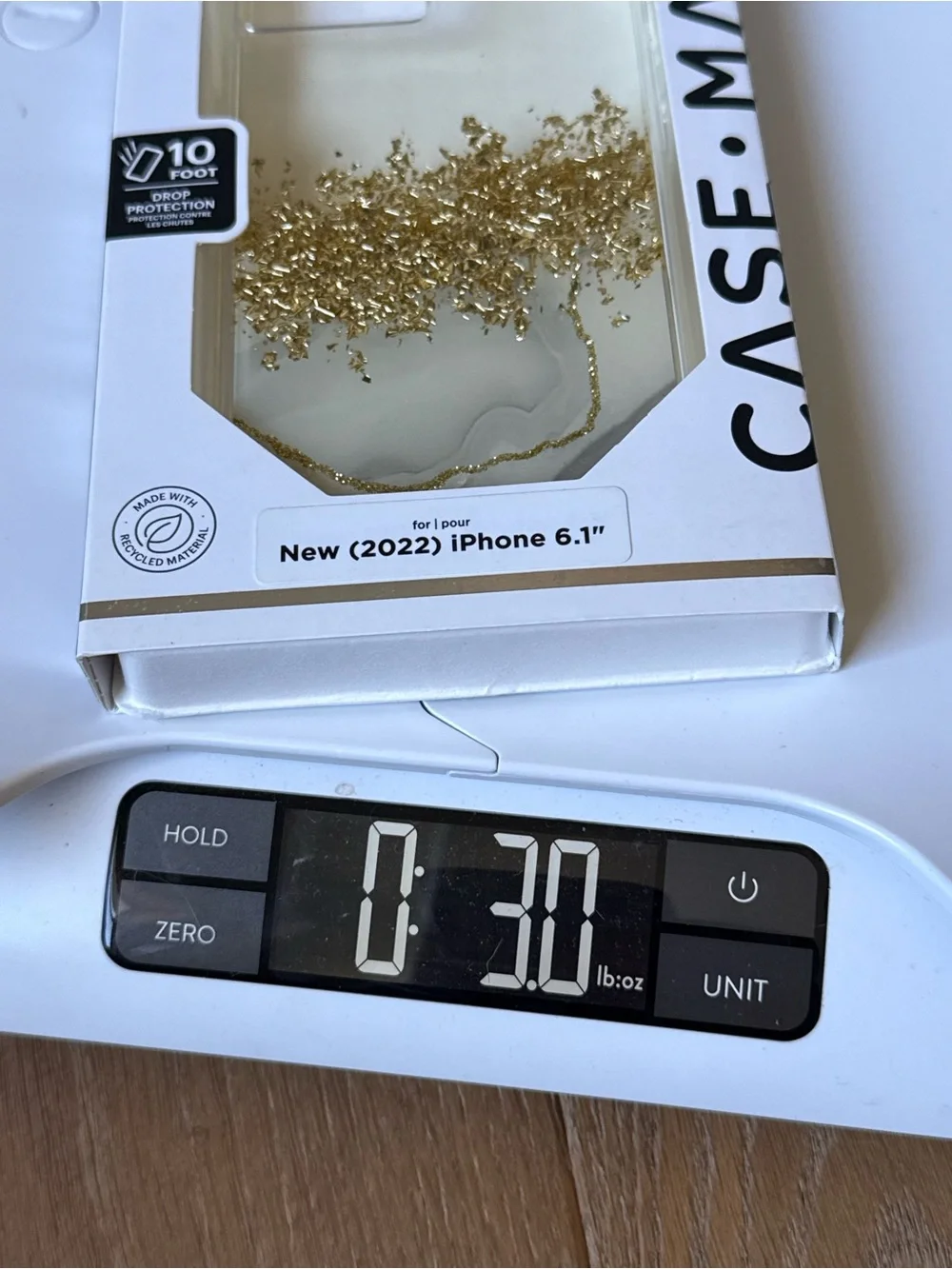 New CASE-mate Gold Glitter foil grey marble Sparkle Phone Case iPhone 6.1